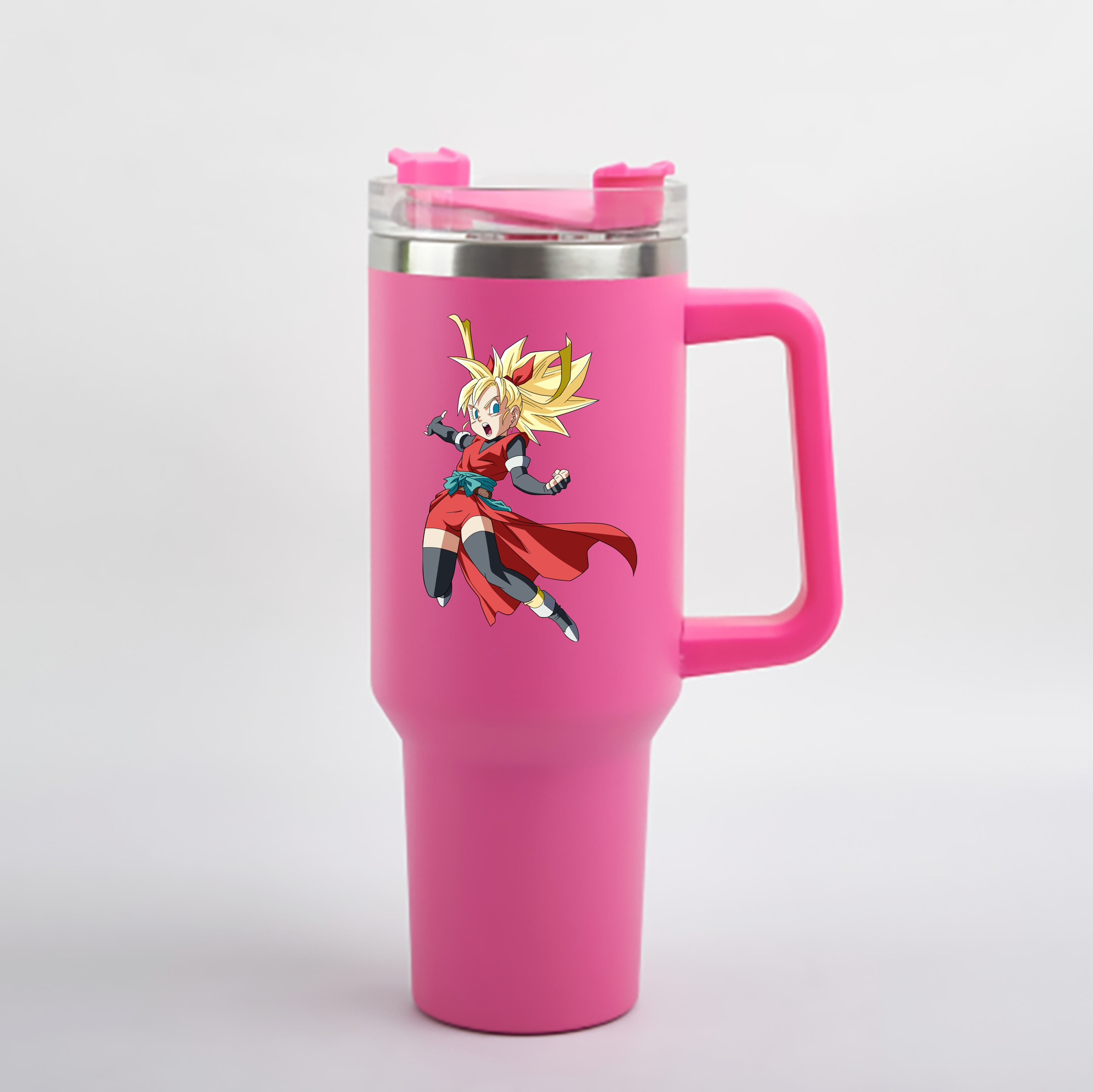 （画像用） ドラゴンボール カリフラ DRAGON BALL Caulifla 1200mL車用タンブラー - クリスタルステッカー（プラスチックストロー付き）